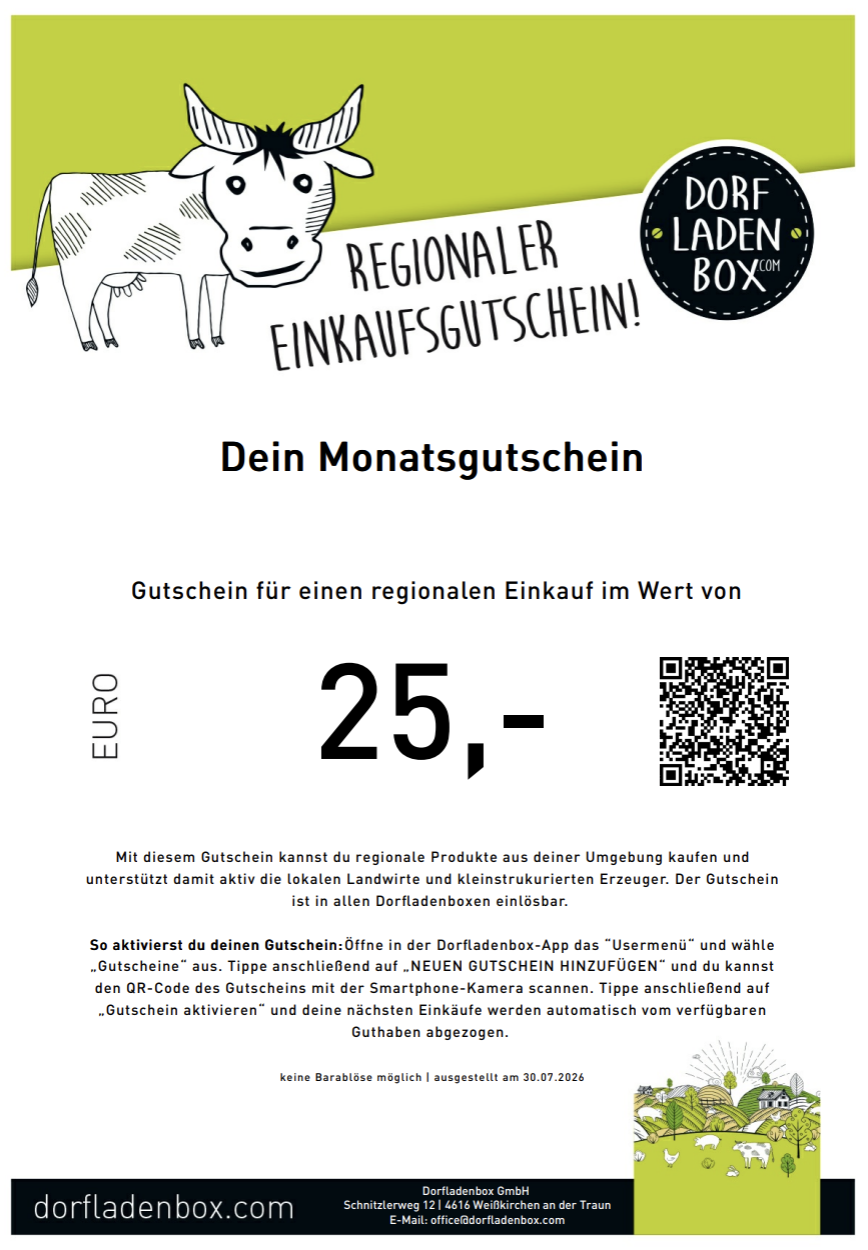 Beispiel für einen Monats Abo Gutschein